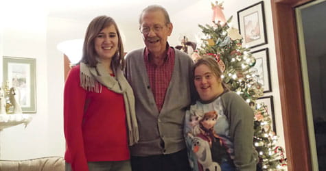 The late Richard Thomas, pictured above with his granddaughters, Sarah (left) and Emily (right).